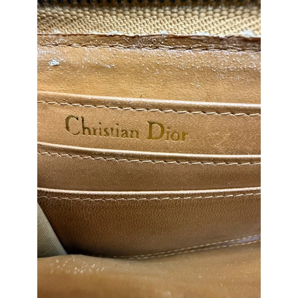 Vintage 70's 80's Christian Dior Pebbled Leather Zip-Around Continental Wallet